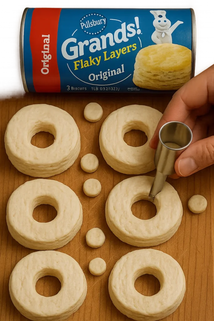 Creating a Hole in the Center of Each Biscuit